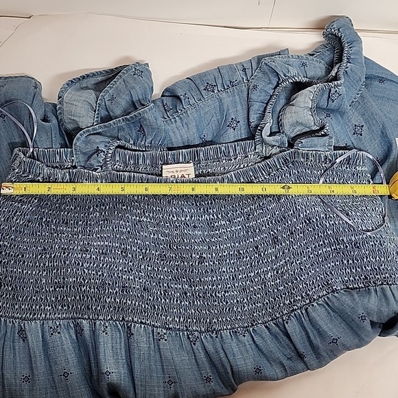 Ariat Blue Ruffled Elastic Tube Top Womens Sz M Paisley Print Dress Country Girl - Picture 12 of 14